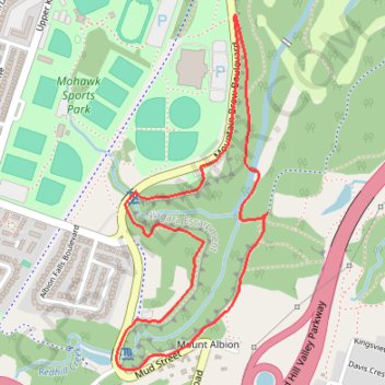 Albion and Buttermilk Falls via Mountain Brow Side Trail trail, distance, elevation, map, profile, GPS track