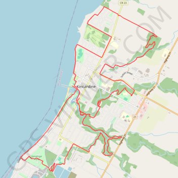 Tour of Kincardine trail, distance, elevation, map, profile, GPS track