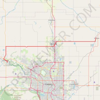 Cochrane - Irricana trail, distance, elevation, map, profile, GPS track