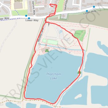 Thatcham Lake Loop Walk trail, distance, elevation, map, profile, GPS track
