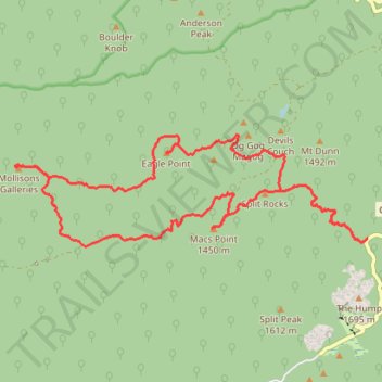 Macks Point Track, Mollisons Galleries and Eagle Point Loop trail, distance, elevation, map, profile, GPS track