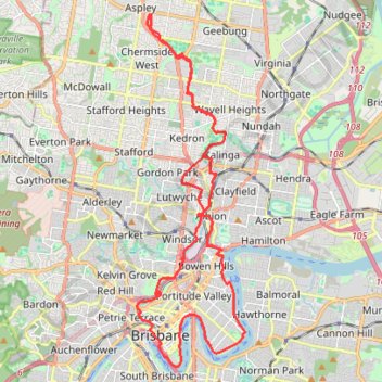 Aspley - Brisbane City Loop trail, distance, elevation, map, profile, GPS track