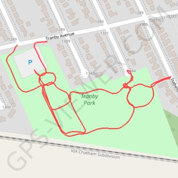 Tranby Park trail, distance, elevation, map, profile, GPS track