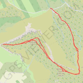 Walk to the summit of Benbulbin trail, distance, elevation, map, profile, GPS track
